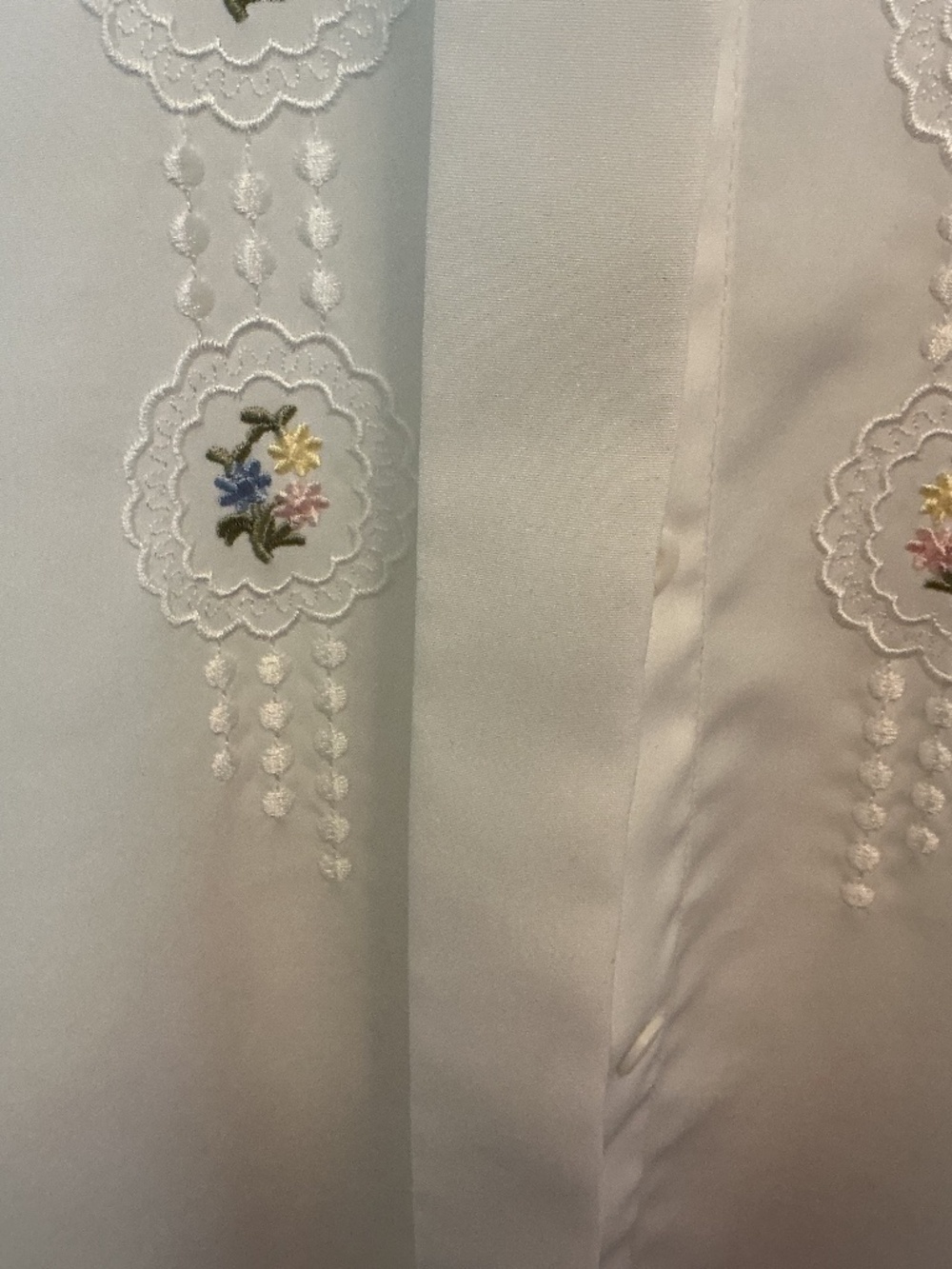 VTG 80s Sears Tradition White Embroidered Blouse Lace Collar Cottagecore Sz 12 - Picture 4 of 9